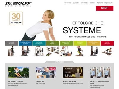 Website von Dr. WOLFF Sports & Prevention GmbH