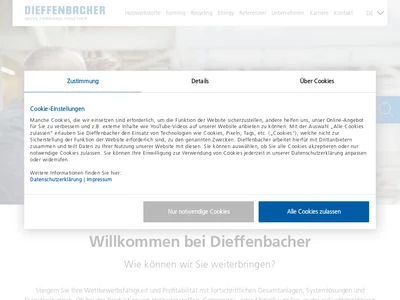 Website von Dieffenbacher GMBH Maschinen- und Anlagenbau