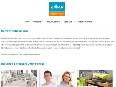 Website von ZOLLNER Objekttextil GmbH