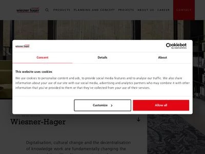 Website von Wiesner-Hager Möbel GmbH