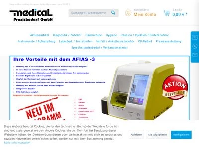 Website von Medical Praxisbedarf GmbH