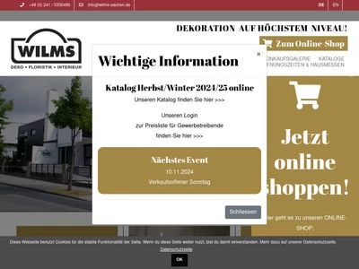 Website von F. Wilms GmbH & Co. KG