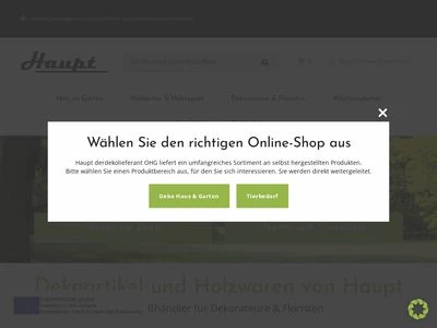 Website von Haupt derdekolieferant OHG