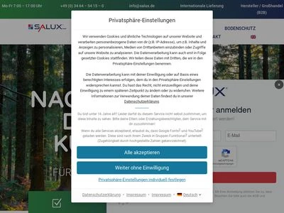 Website von Salux GmbH