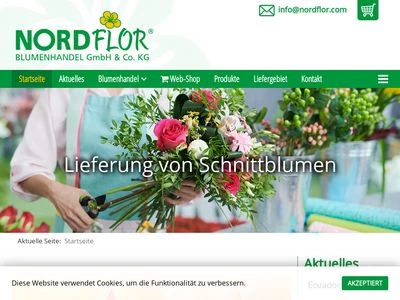 Website von NORDFLOR® Blumenhandel GmbH & Co.KG