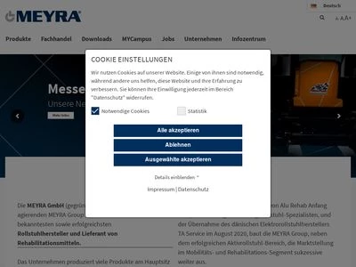 Website von MEYRA GmbH