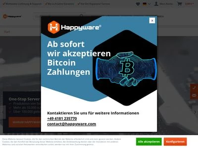 Website von Happyware Server Europe GmbH