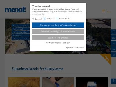 Website von Franken Maxit Mauermörtel GmbH & Co.