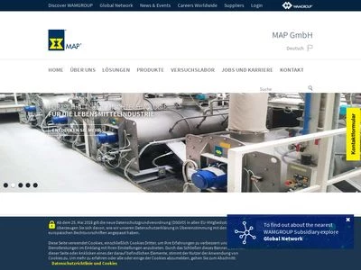 Website von MAP Mischsysteme GmbH