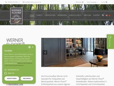 Website von Durafloor Werner GmbH