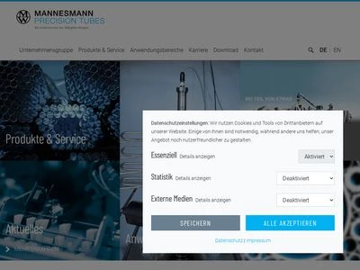 Website von Mannesmann Precision Tubes GmbH