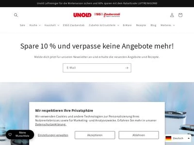 Website von Unold AG