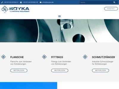 Website von Soyka GmbH Rohrverbindungen