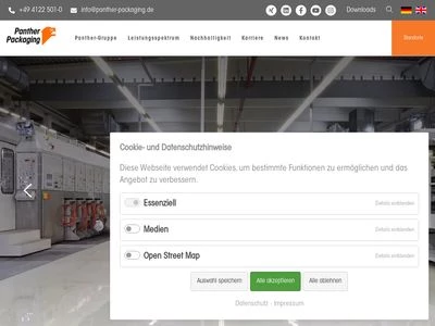Website von Panther Packaging GmbH & Co. KG