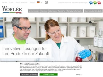 Website von Worlée-Chemie GmbH