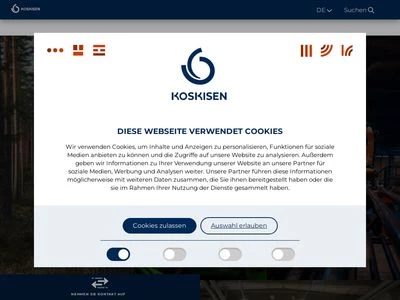 Website von Koskisen Central Europe