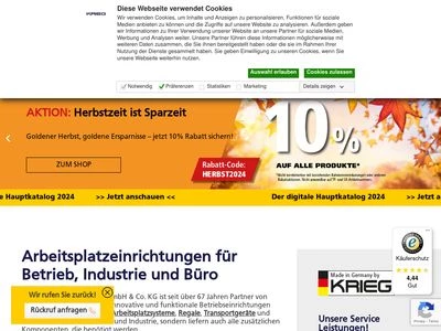 Website von KRIEG Industriegeräte GmbH & Co. KG