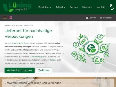 Website von J. N. Lüning & Co. GmbH