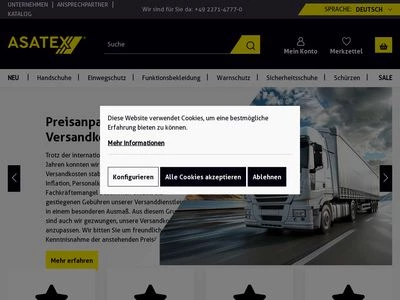 Website von ASATEX AG