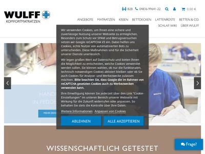 Website von Wulff Med Tec GmbH