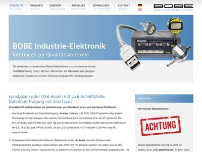 Website von BOBE Industrie-Elektronik