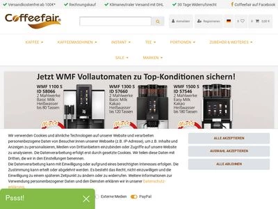 Website von coffeefair.de