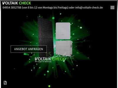 Website von Voltaik Check Gbr