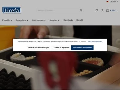 Website von LICEFA Kunststoffverarbeitung GmbH & Co. KG