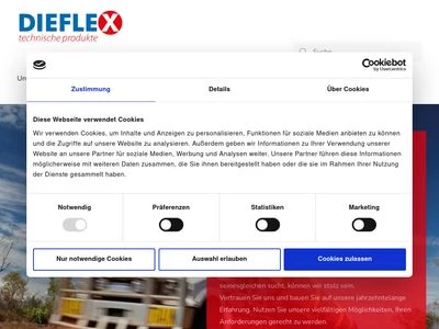 Website von DIEFLEX technische produkte Stefan Seibt e.K.