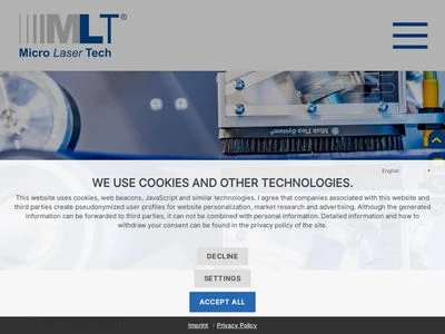 Website von MLT - Micro Laser Technology GmbH