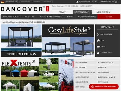 Website von Dancover A/S