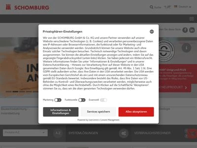 Website von SCHOMBURG GmbH