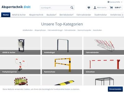 Website von Absperrtechnik direkt