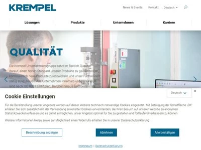 Website von KREMPEL GmbH