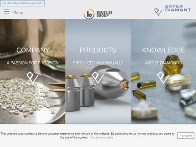 Website von Bayer Diamant GmbH