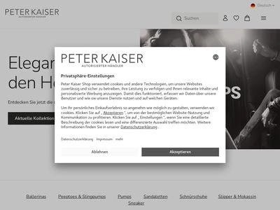 Website von Peter Kaiser Schuhfabrik GmbH