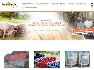 Website von A. Krebeck Stalleinrichtungen und Apparatebau GmbH