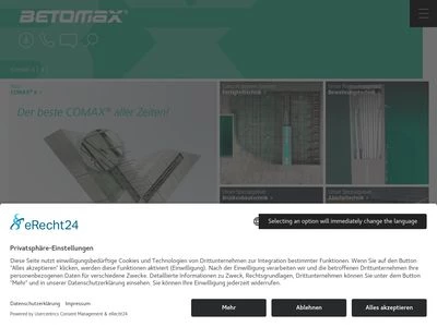 Website von BETOMAX systems GmbH & Co. KG