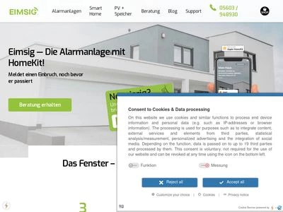 Website von EiMSIG GmbH