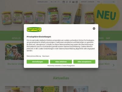 Website von Rapunzel Naturkost GmbH