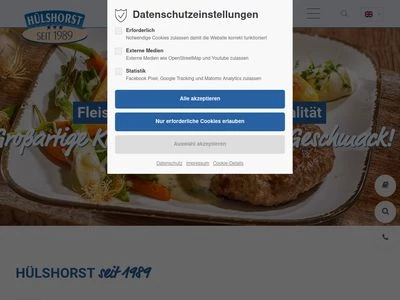 Website von Hülshorst Feinkost GmbH