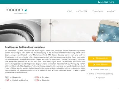 Website von MOCOM Communication Systeme Handels Gesellschaft mbH