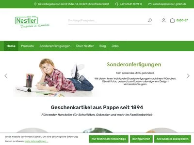 Website von Nestler GmbH Feinkartonagen