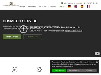 Website von Cosmetic Service GmbH