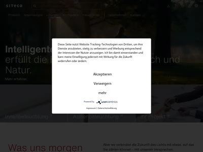 Website von Siteco Beleuchtungstechnik GmbH