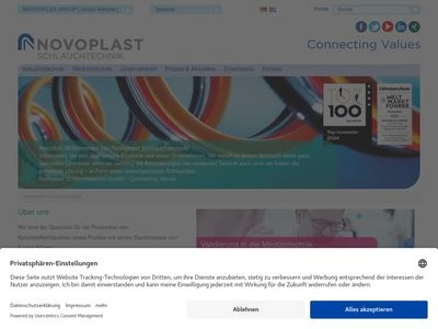 Website von Novoplast Schlauchtechnik GmbH