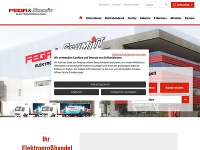 Website von FEGA & Schmitt Elektrogroßhandel GmbH