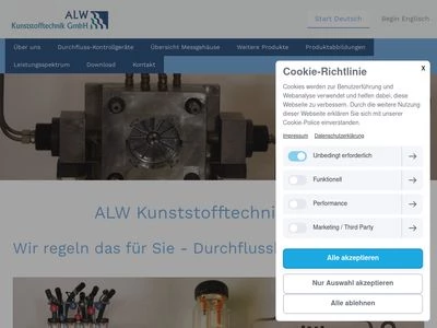 Website von ALW Kunststofftechnik GmbH