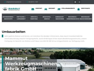 Website von Mammut Werkzeugmaschinenfabrik GmbH