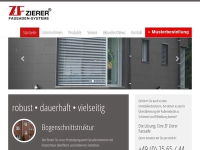 Website von ZF Zierer Fassaden GmbH